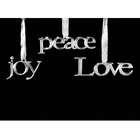   of 12 Classic Silver Joy, Peace and Love Christmas Ornaments