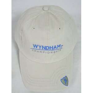  Wyndham Championship Golf Hat Cream Bill logo ADG NEW 
