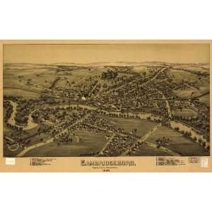 Historic Panoramic Map Cambridgeboro, Crawford County, Pennsylvania 