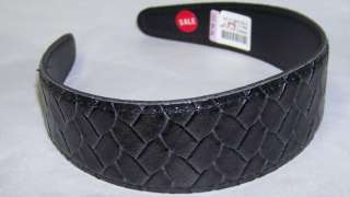 NWT Claires1 1/2 BLACK LEATHER WEAVED LOOK HEADBAND #501  