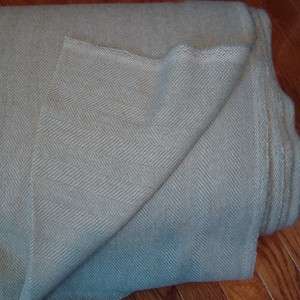 Herringbone Texture Seafoam Wool Flannel  