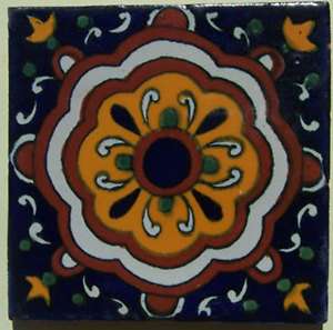 Handmade Mexican Talavera Clay Tiles 4x4 C175  