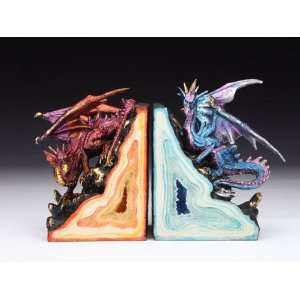 Dragon with Geode Bookends 