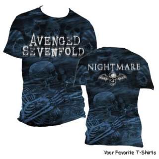 Licensed Avenged Sevenfold Skeleton Mist All Over Adult Shirt S 2XL 