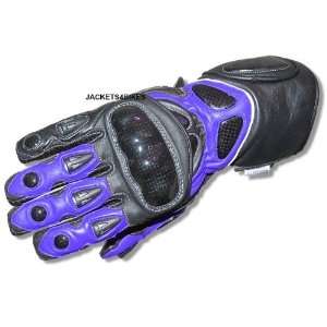    G66 NEW MOTORCYCLE GLOVES CARBON LEATHER BLUE XXL Automotive