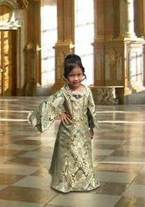 Renaissance Medieval Dress for Girls, Handmade from Baroque Damask 