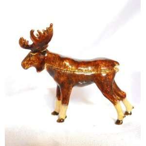  NEW Brown Moose Trinket Box