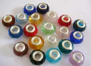 Wholesale Murano Faceted Glass European beads Core Charms free 