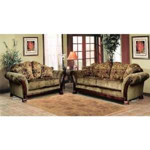  All new item 2 pc Sofa and Love seat set with cherry wood 