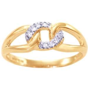  14K Yellow Gold Interwoven Diamond Promise Ring Diamond 
