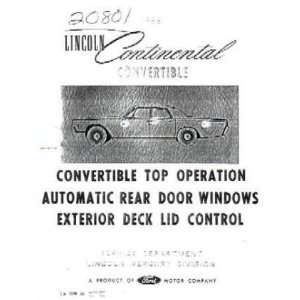  1966 LINCOLN CONVERTIBLE Wiring Schematics Automotive