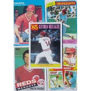  10 Different Pete Rose Cards in a Protective Starter Album 