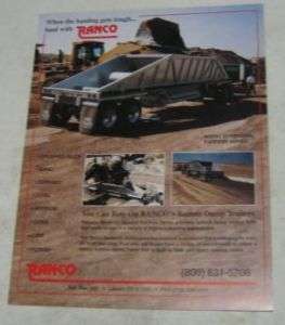 Ranco ca. 1990s Bottom Dump Trailer Spec Sheet  