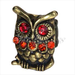 Owl Ring Antik Eule Ring Eulering Vintage m. Crystal  