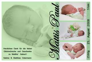 50x FOTO  Geburtskarten Geburt Karte Taufe Einladung Danksagung  
