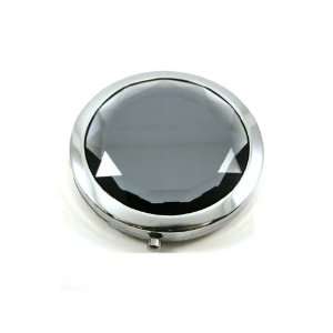  Grey Cosmetic Compact Crystal Bling Mirror Beauty