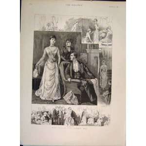 Prissie Pink Ball London Coming Out Old Print 1889 