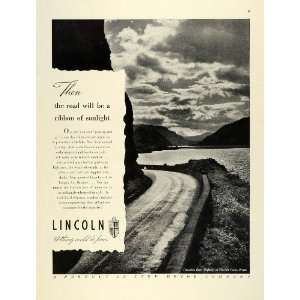 1945 Ad Lincoln Automobiles Columbia River Highway 