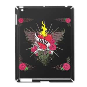   Case Black of Love Flaming Heart with Angel Wings 