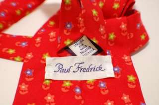 PAUL FREDRICK TIE, amazing red floral pattern   ITALIAN SILK  