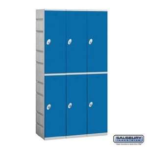 Plastic Locker   Double Tier   3 Wide   73 Inches High   18 Inches 