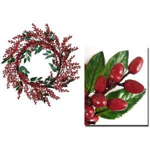   Pack of 2 Red Outdoor Wolfberry Goji Berry Wreaths 28
