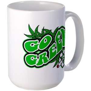    Large Mug Coffee Drink Cup Marijuana Go Green 