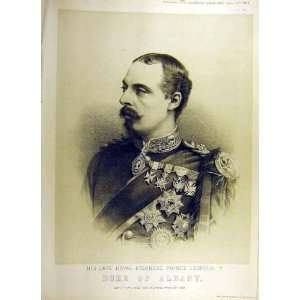  1884 Duke Albany Royal Portrait Prince Leopold Print