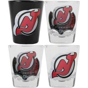 New Jersey Devils 3D Logo Shot Glass Set  Sports 