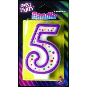    Omni Party Numerical Candle 5 Year Shaped (6 Pack)