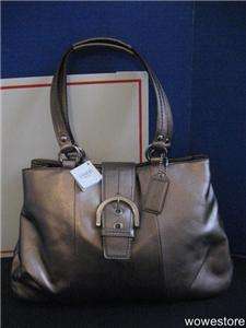   Soho Leather East West Tote Bag Bronze Metallic MSRP $378  