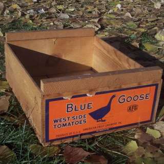   American Fruit Growers Label Blue Goose West Side Tomatoes AFG  