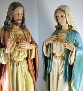   Jesus Immaculate Heart Virgin Mary Church Chapel Statue Pray  