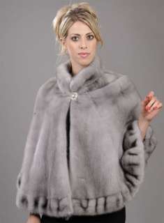 Sapphire SAGA natural Mink Fur cape poncho by MAILON FURS   One size 