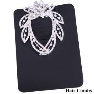   Pair Charming Petal Style Bridal Hair Combs Pins Wedding Combs  