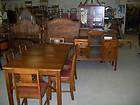 ANTIQUE ART DECO 7 PIECE DINING SET CHINA, BUFFET, TABLE & CHAIRS 