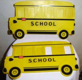 Vintage Homco School Bus Wall Picture Frames X 2  