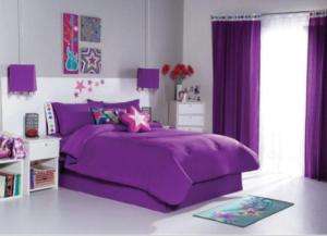 New Teens Purple Lila Stars Comforter Bedding Set Full 6PC  