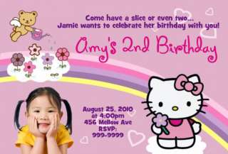 15 Hello Kitty Photo Personalized Birthday Invitation  