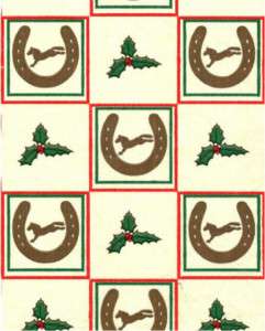 CHRISTMAS HORSE SHOE TISSUE PAPER 10 Large Sheets  