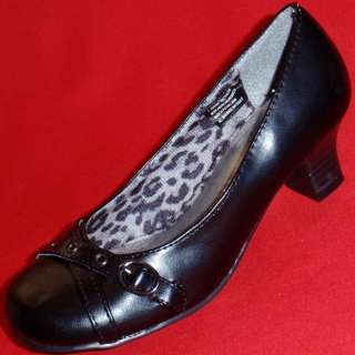   KK ZOE Black Buckle Slip On Pumps Heels Dress Fashion Shoes  