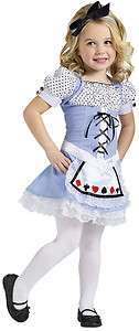 Alice Wonderland Blue Dress Child in Toddler Costume Cute Girls  