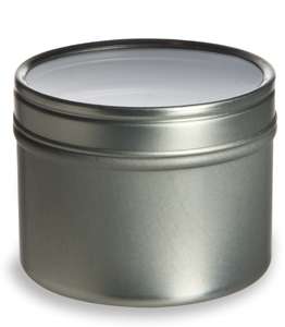 4oz Round Deep Tin Containers Clear Top Lids 12 NEW Candles, Spices 