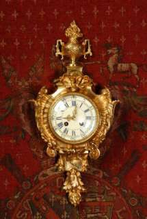 JAPY FRERES ANTIQUE LOUIS XVI CARTEL WALL CLOCK C1880  