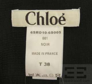 Chloe Black Silk Pleated Sleeveless Trapeze Dress Size 38  