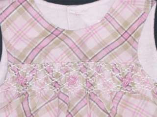 NEW CHILDRENS PLACE TCP PINK PLAID COVERALL JUMPER 3 6M  