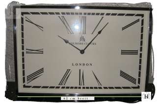 Moderne Metall Wanduhr 41 cm Edelstahl / weiss Colmore Clock  
