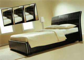Neu Doppelbett Bett Design Textil Lederbett in 140x200cm braun  