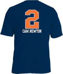 Cam Newton #2 Name and Number Auburn Tigers Youth T Shirt 