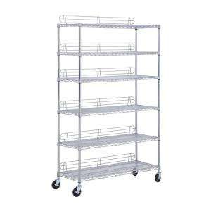 Honey Can Do 18 in. x 48 in. x 72 in. 6 Tier Chrome Shelving SHF 01450 